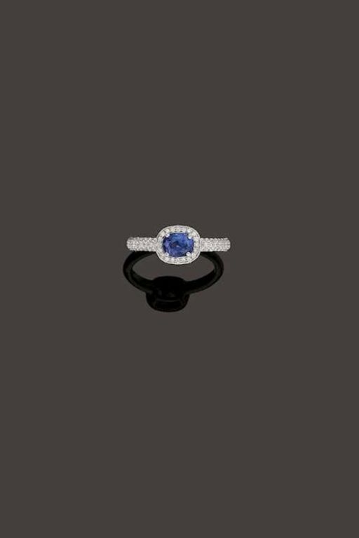 18k Gold Sapphire and Diamond Ring