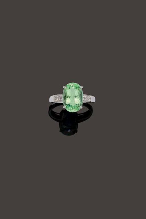 18k Gold Tourmaline and Diamond Ring