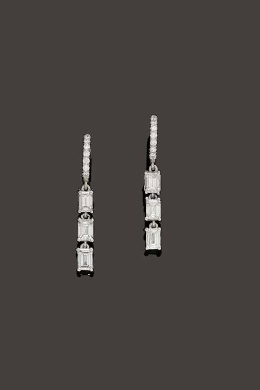 Pair of Gold Diamond Earrings