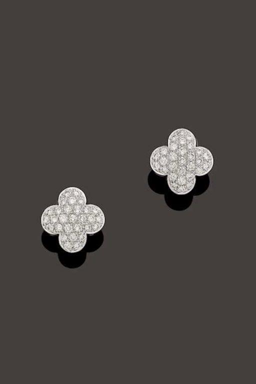 Pair of 18k Gold Diamond Earrings