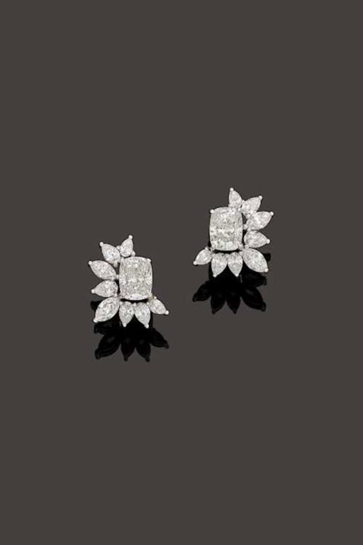 Pair of 18k Gold Diamond Earrings