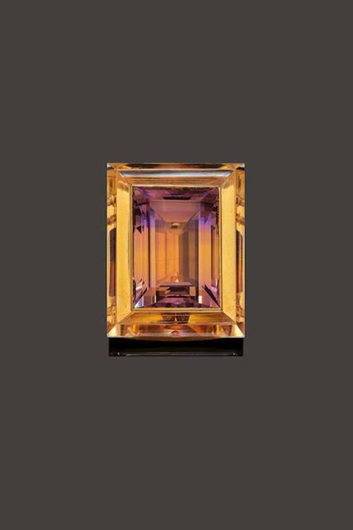 18k Gold Ametrine Brooch