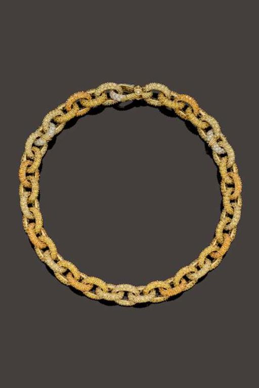 18k Gold Sapphire and Diamond Necklace