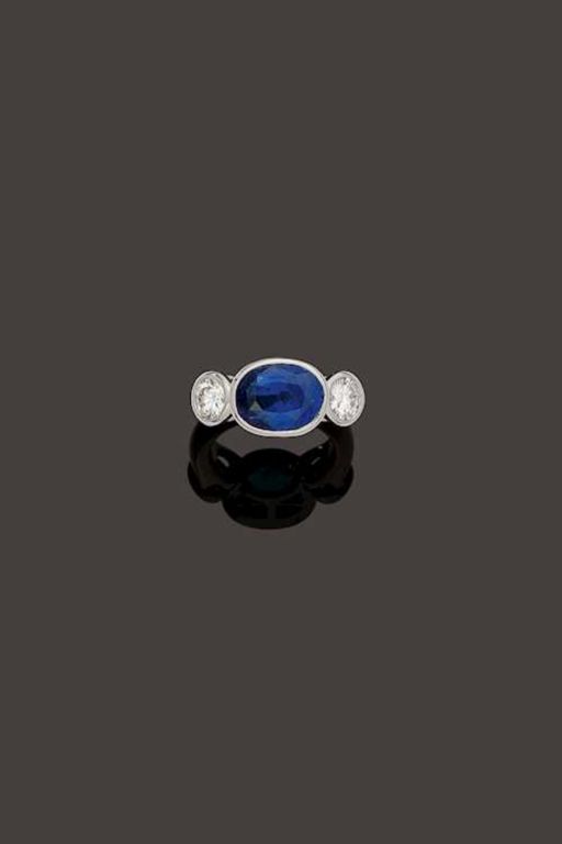 18k Gold Sapphire and Diamond Ring