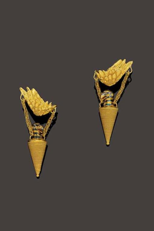 Pair of 18k Gold and Palladium Earrings