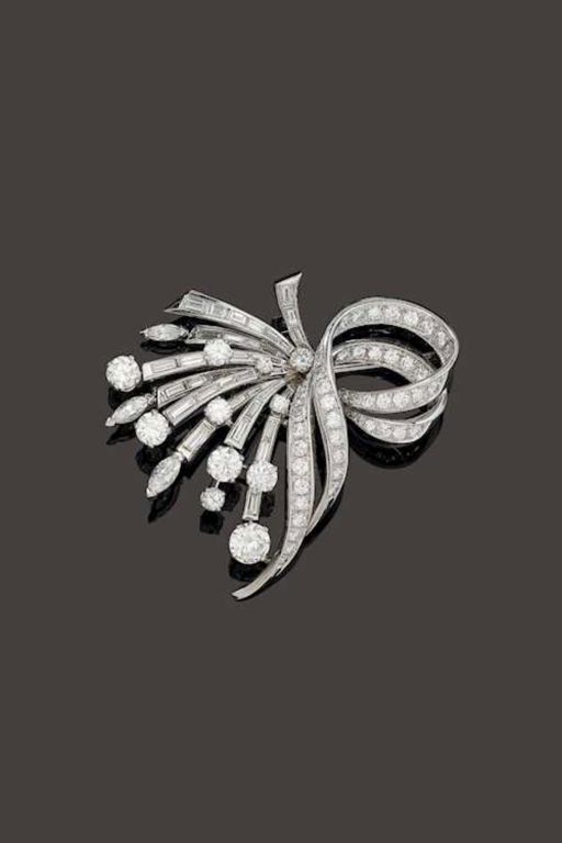 Platinum Diamond Brooch