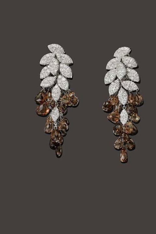 Pair of 18k Gold Diamond Earrings
