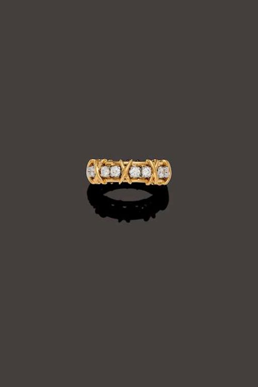 18k Gold and Platinum Diamond Ring