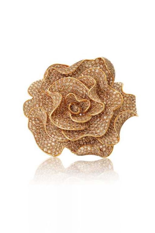 18k Gold Diamond Brooch