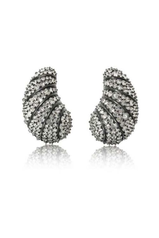 18k Gold and Sterling Silver Diamond Earrings