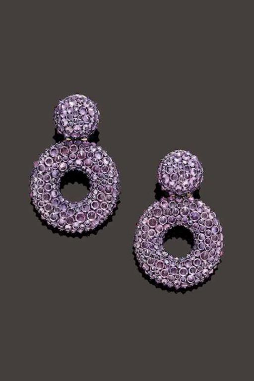 18k Gold and Sterling Silver Sapphire Earrings
