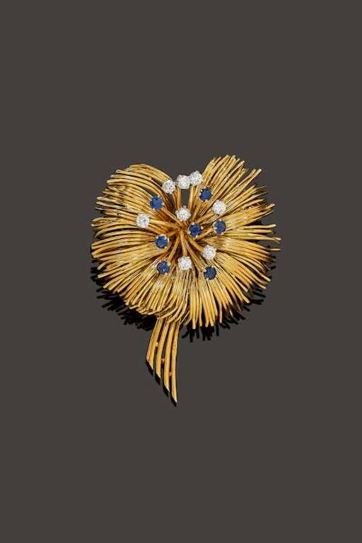 Sapphire and Diamond Brooch