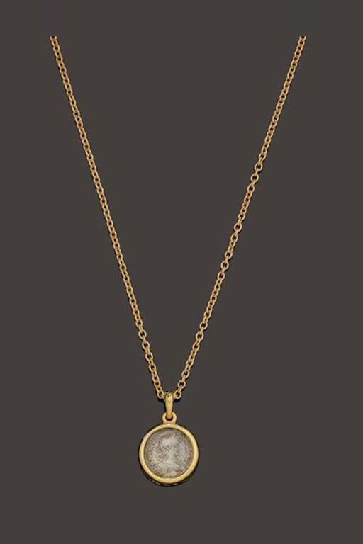 18k Gold Coin Pendant Necklace