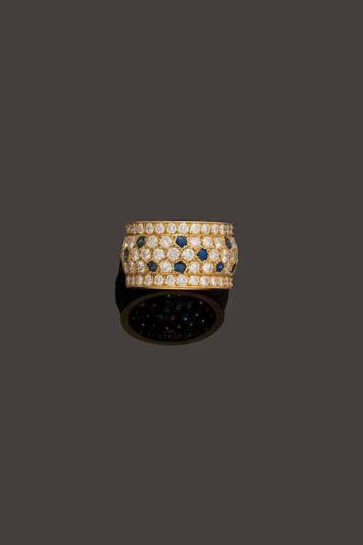 18k Gold Sapphire and Diamond Ring