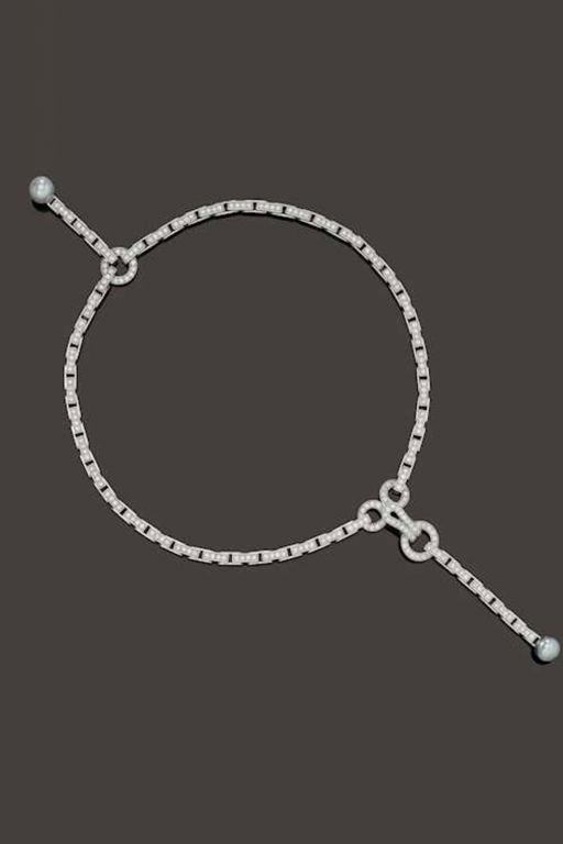 18k Gold Pearl and Diamond Necklace