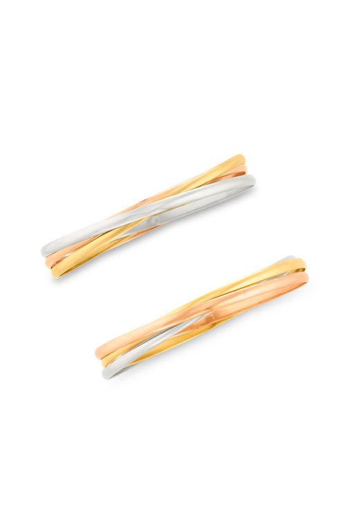 Three 18k Tri-Color Gold Bangle Bracelets
