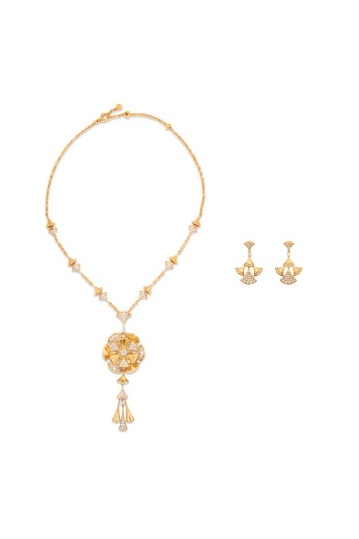 18k Rose Gold Diamond Jewelry Set