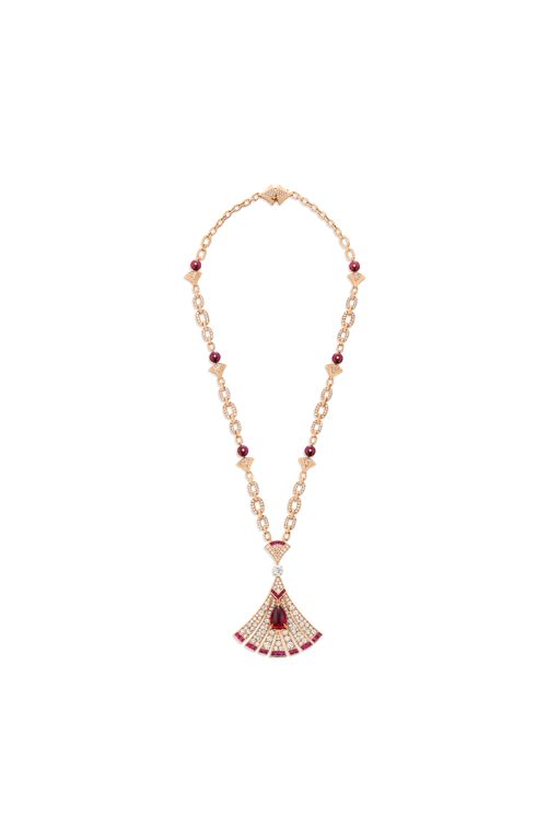 Rose Gold Tourmaline and Diamond Pendant Necklace