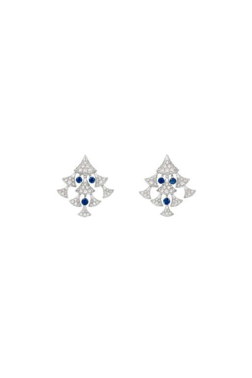 18k White Gold Sapphire and Diamond Earrings