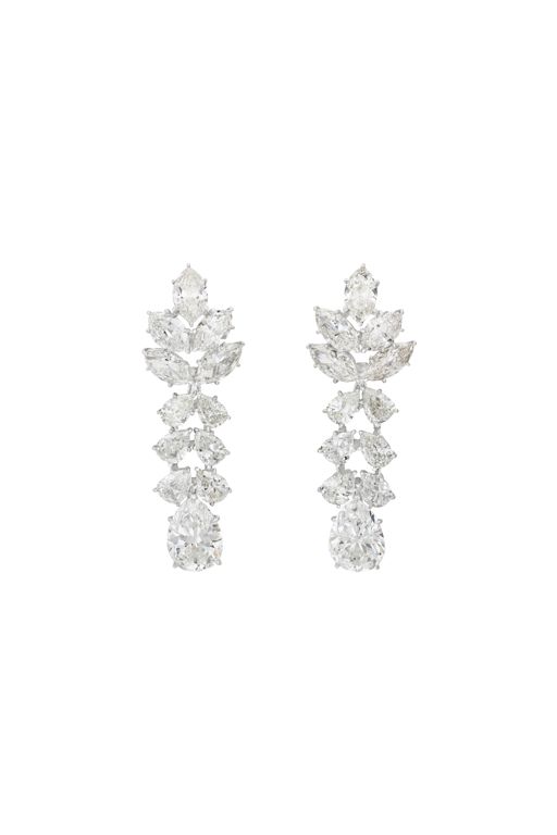 Platinum Diamond Pendant Earrings
