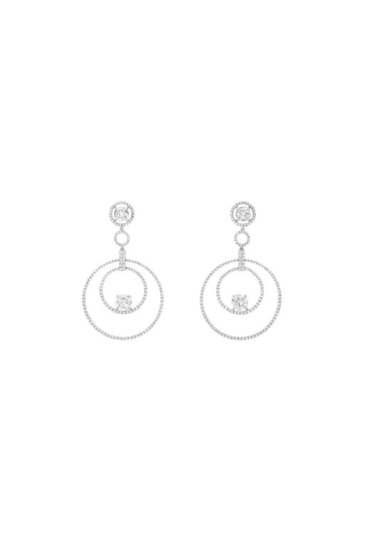 Platinum and 18k White Gold Diamond Earrings