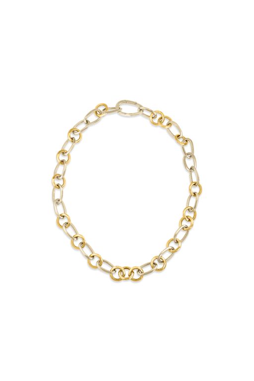 18k Yellow and White Gold Link Necklace
