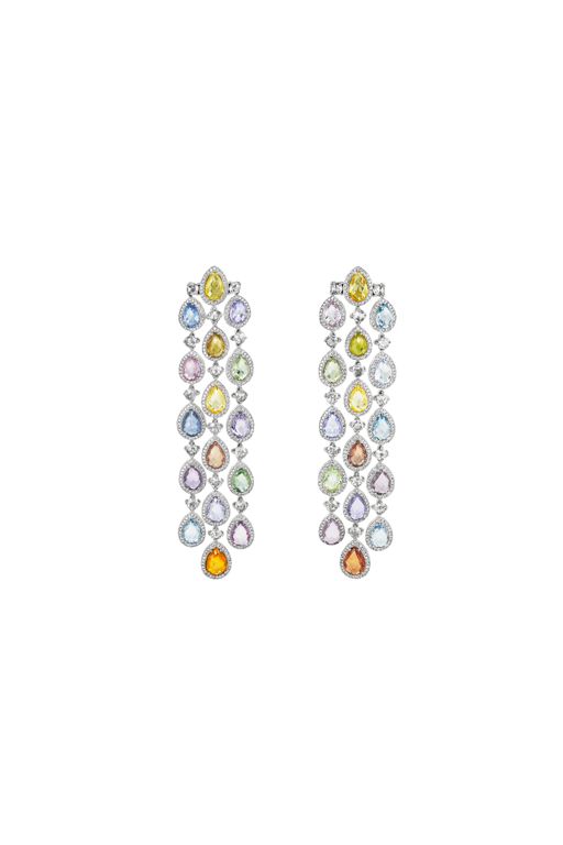 18k White Gold Sapphire and Diamond Earrings