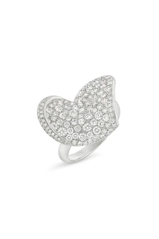 18k White Gold Diamond Heart Ring