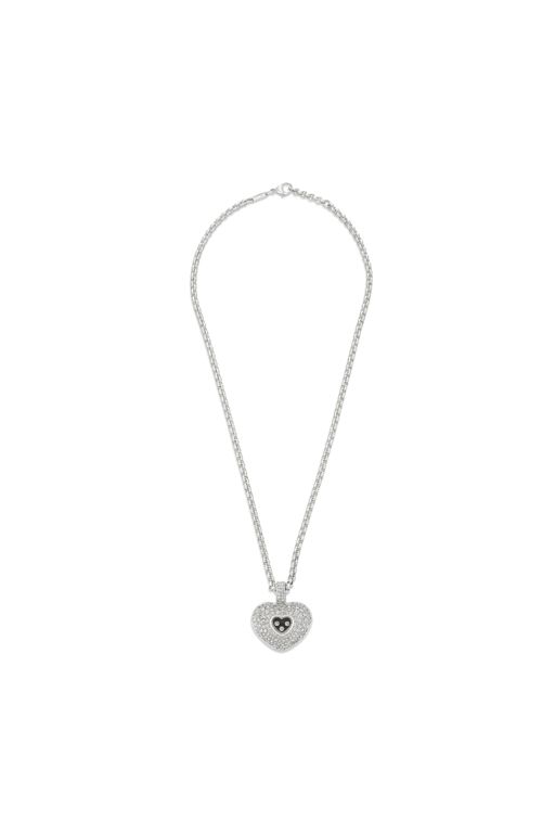 18k White Gold Diamond Heart Pendant Necklace