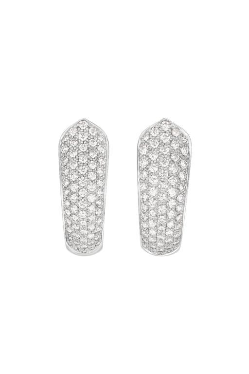 18k White Gold Diamond Hoop Earrings