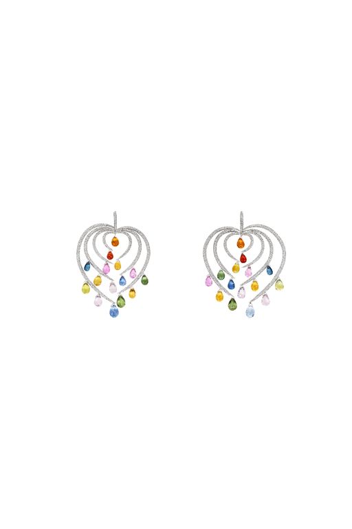 18k White Gold Sapphire and Diamond Earrings