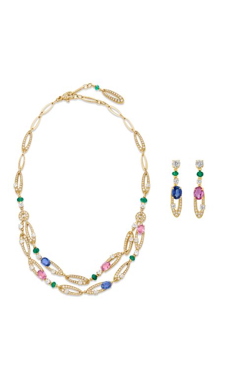 18k Yellow Gold Multi-Gem Jewelry Set