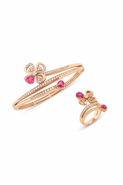 18k Rose Gold Tourmaline and Diamond Jewelry Set