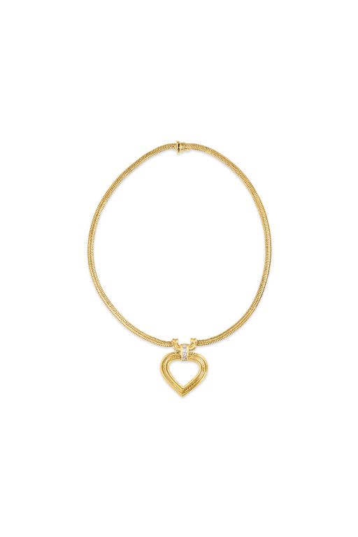 18k Yellow Gold Diamond Pendant Necklace