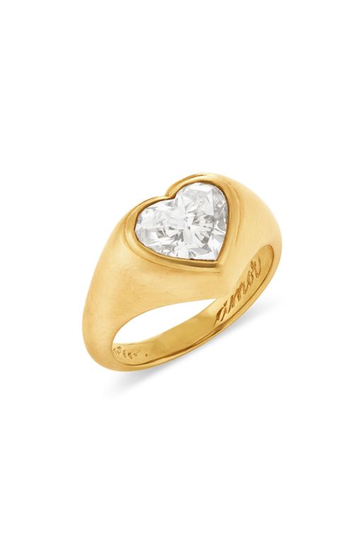 18k Yellow Gold Diamond Heart Ring