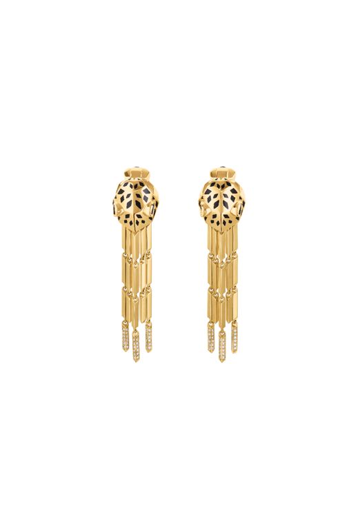 18k Yellow Gold Multi-Gem Panther Earrings