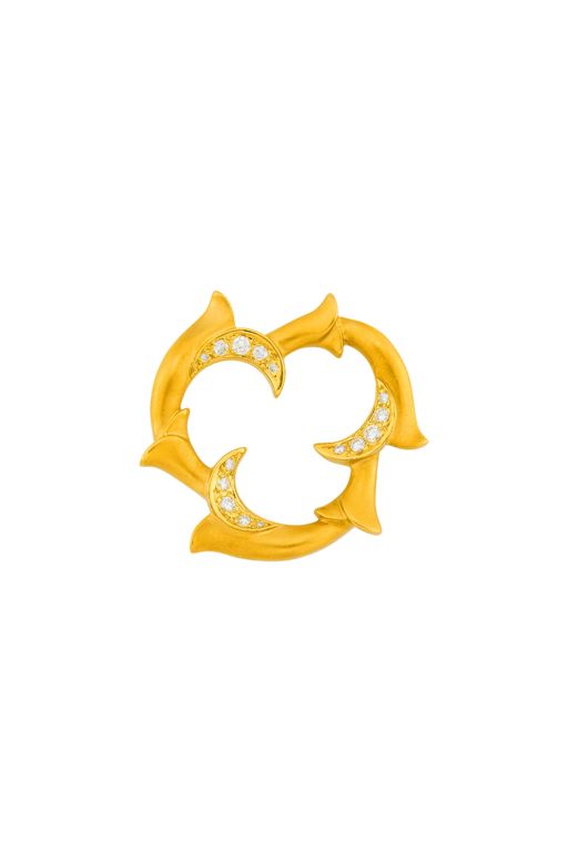 18k Gold Diamond Brooch