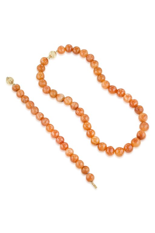 14k Gold Quartz Necklace and Bracelet