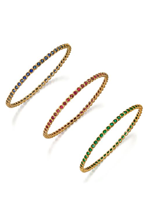 18k Gold Multi-Gem Bracelets