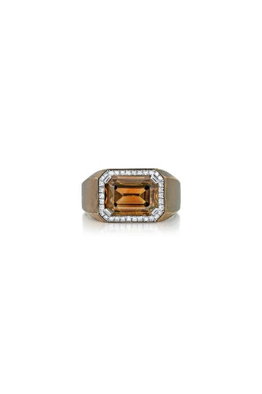 Bronze and Platinum Diamond Ring