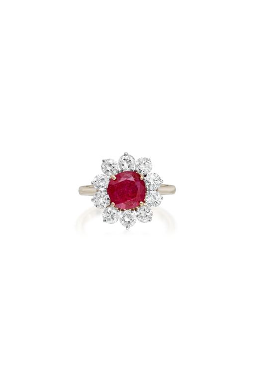18k Gold Ruby and Diamond Ring