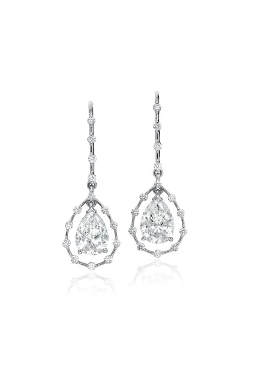 Pair of Platinum Diamond Earrings