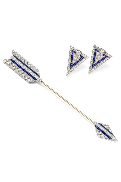 Sapphire and Diamond Jewelry Set
