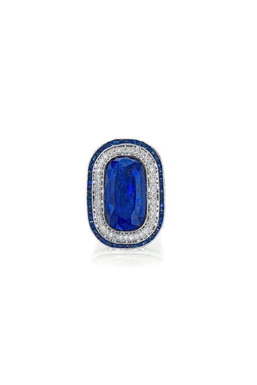 14k Gold Sapphire and Diamond Ring