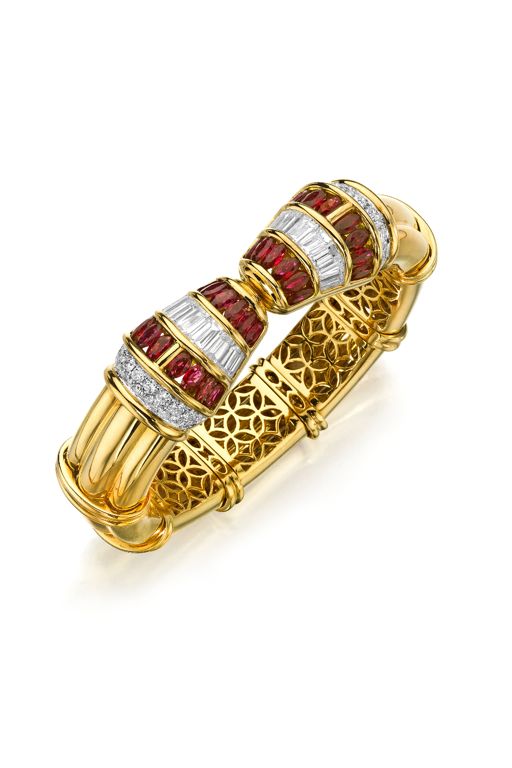 18k Gold Ruby and Diamond Bracelet