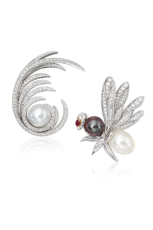 Two 18k Gold Multi-Gem Brooches