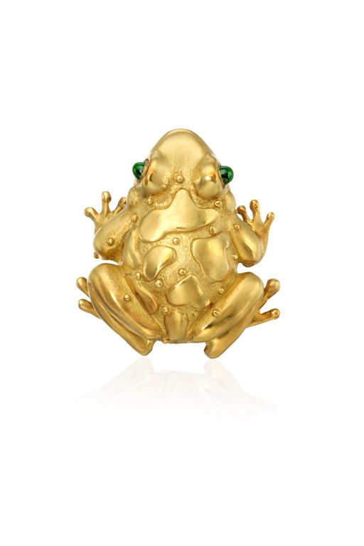18k Gold Tourmaline Brooch