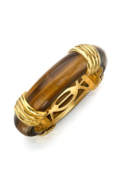 18k Gold Tiger Eye Bracelet