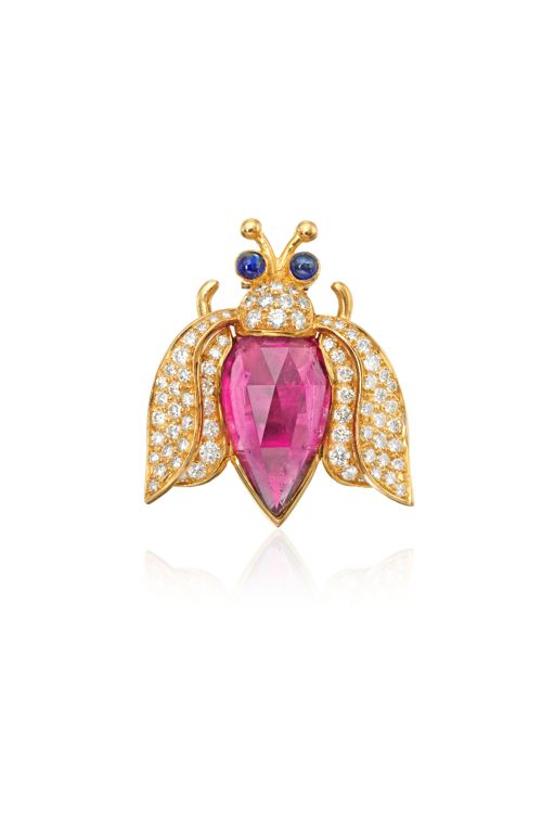 18k Gold Multi-Gem Brooch
