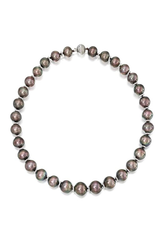 18k Gold Pearl and Diamond Necklace